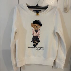 Ralph Lauren Girls Ballerina Polo Bear Sweatshirt,M(8-10)